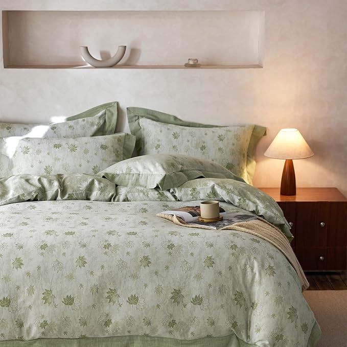 mixinni Yarn-Dyed Jacquard Duvet Cover King, Soft Breathable Double Layer Gauze by mixinni
