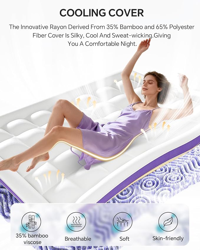 ChiXpace Dual Layer 4 Inch Memory Foam Mattress Topper King - Image 6