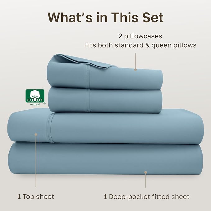 California Design Den Soft 100% Cotton Bed Sheets Queen Size Set, 400 Thread - Image 4