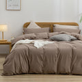BESTOUCH Duvet Cover Set 100% Washed Cotton Linen Feel Super Soft Comfortable by BESTOUCH