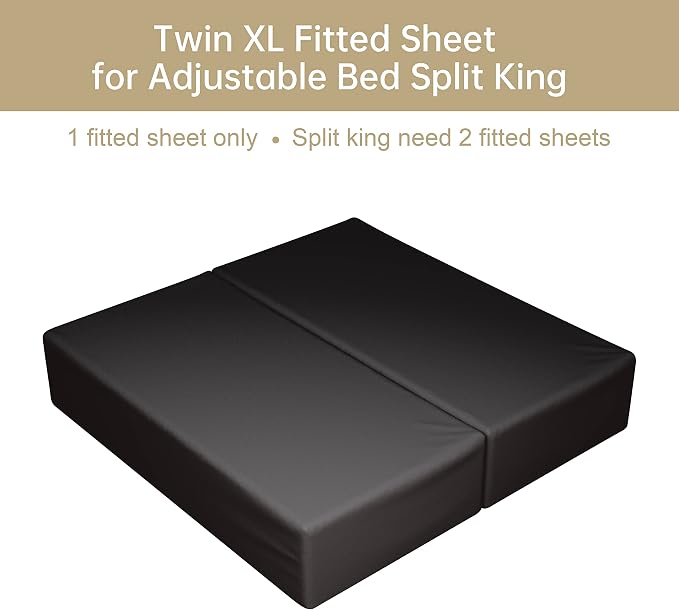 100% Egyptian Cotton Fitted Sheet Twin XL/Split King Size, 600 Thread Count - Image 4