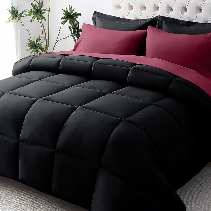 JOLLYVOGUE Full Comforter Set, Ultra-Soft Bed in a Bag Full Size 7 Pieces by JOLLYVOGUE