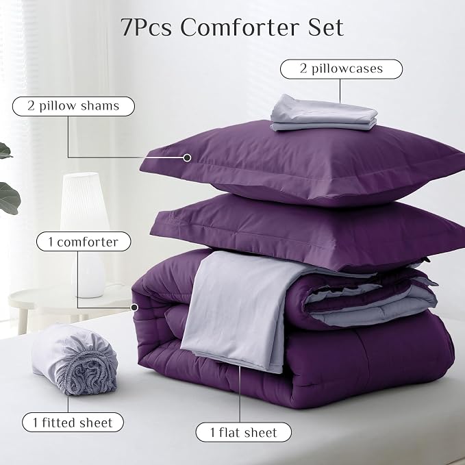 JOLLYVOGUE California King Comforter Set, Ultra-Soft Bed in a Bag Cal King Size - Image 5