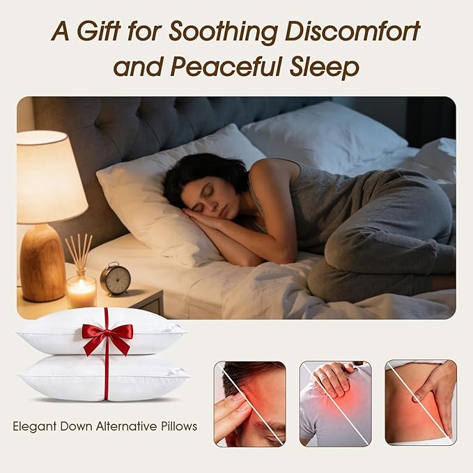 downluxe Down Alternative Pillows Standard Size Set of 2 - Image 5