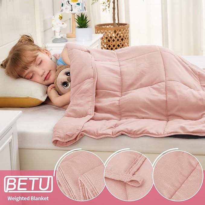 Pink Weighted Blanket Kids 3lbs, Cooling Heavy Throw Blanket - Image 5