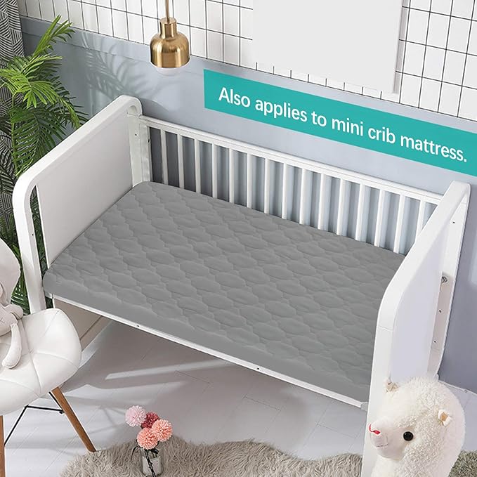 Biloban 2 Pack Pack and Play Mattress Protector Sheets Fitted Waterproof - Image 4