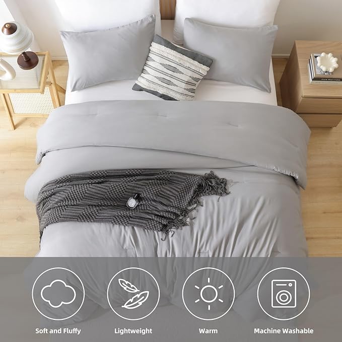 ROSGONIA Oversized Queen Comforter Gray - Image 5
