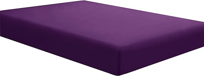 Sfoothome Fitted Bottom Sheet for Mattress, Single Twin XL Size Purple by Sfoothome