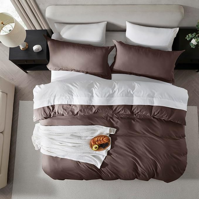 Nestl Chocolate Brown California King Duvet Cover Sets - Image 5