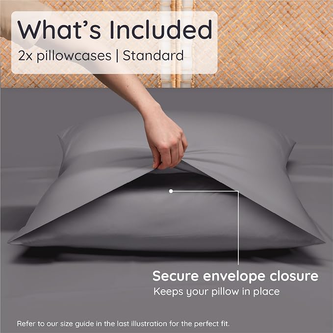 Bambaw 100% Viscose Derived from Bamboo Pillowcases Standard Size – Set of 2 - Image 2