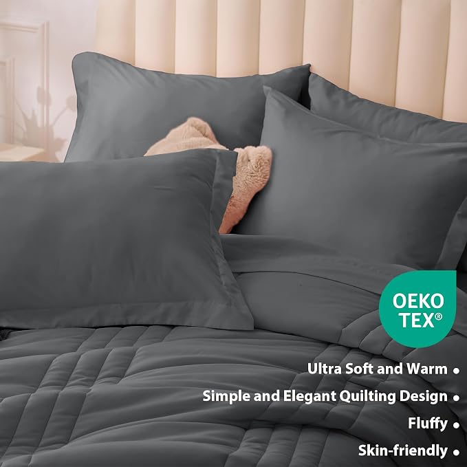 King Comforter Set Dark Grey - Image 5