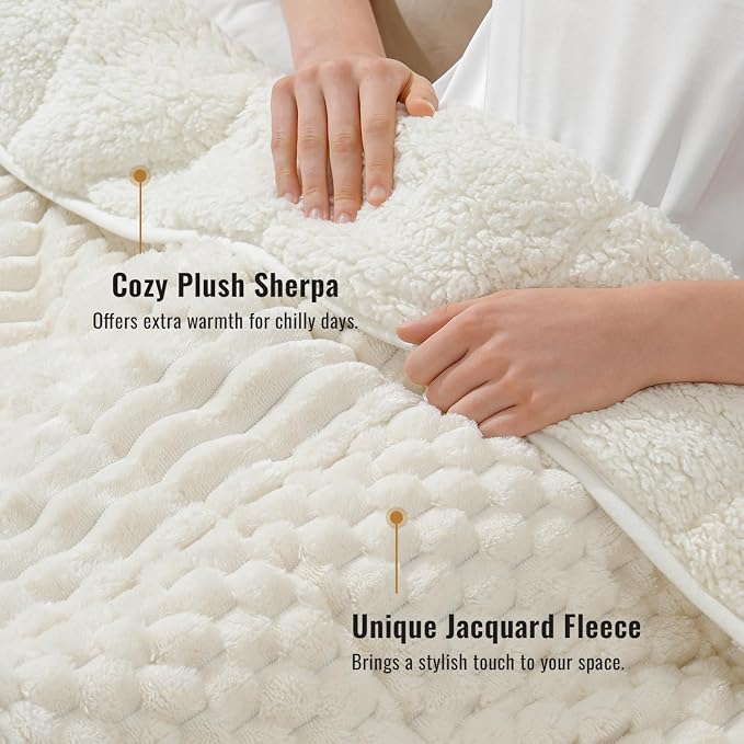 Uttermara Weighted Blankets for Adults Queen Size 20lbs, Soft Warm Sherpa - Image 2