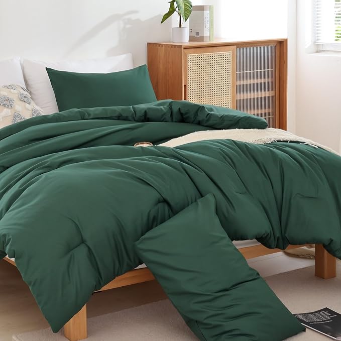 ROSGONIA California King Comforter Set Emerald Green, Oversized Blanket Quilt - Image 2