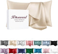 Beige Silk Pillow Cases with Zipper Made in USA, Real Silk Pillowcase by ROSEWARD