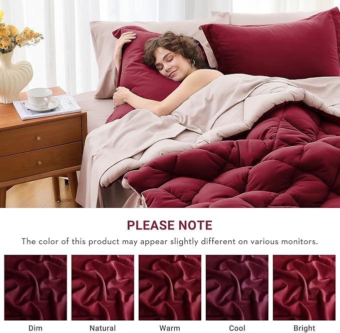 MUXHOMO 5 Pieces Twin Comforter Set, Reversible Bed in a Bag Twin Size - Image 4