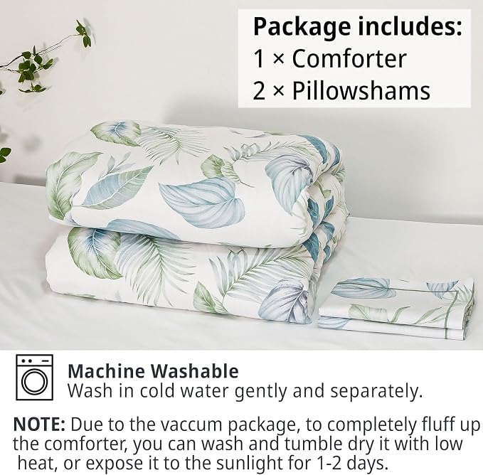 LEMIROE Botanical Cotton Comforter King Size - Image 7