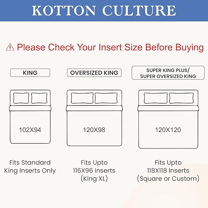 Kotton Culture 120"x120" 1 Pc Super King Plus/Super Oversize King Duvet Cover - Image 3
