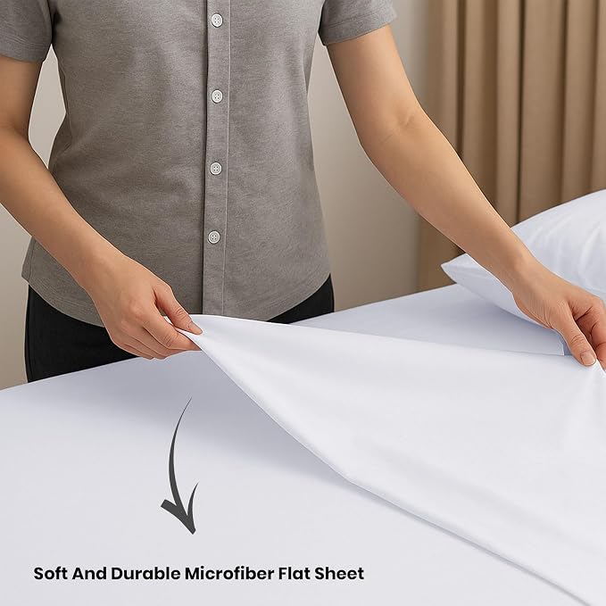 GOLD TEXTILES Queen Flat Sheet 12 Pack – Brushed Microfiber Top Sheets - Image 3