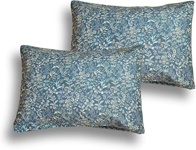 mixinni Floral Duvet Cover Queen Flower Pattern Blue Duvet Cover Set Garden - Image 6