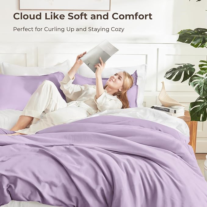 Litanika Lavender Comforter Twin/Twin XL Size, 2 Pieces Boho Lightweight Solid - Image 2