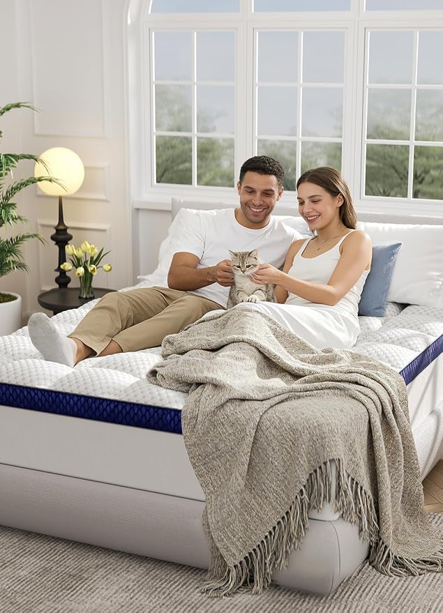 BEDELITE King Mattress Topper 3 Inch Thick Mattress Pad, Plush Pillow Top Bed - Image 9