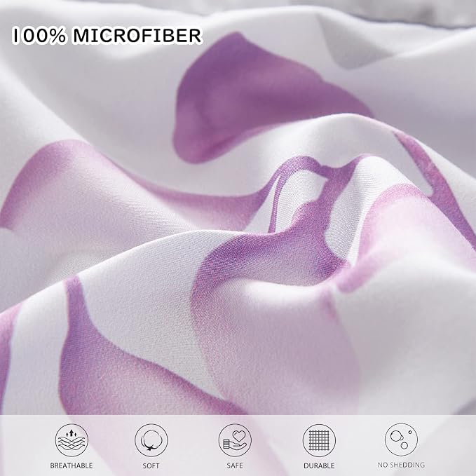 Yogeneg Botanical King Szie Comforter Set 7 PCS Bed in a Bag, Soft Microfiber - Image 5