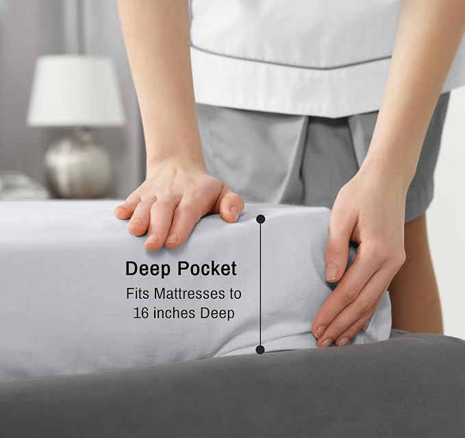 RUVANTI 100% Cotton Sheets – King Size Percale Bedding, Cooling & Breathable - Image 6