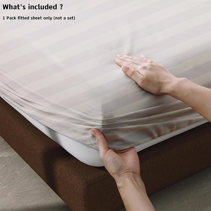 100% Egyptian Cotton Fitted Sheet CK Size, 600 Thread Count, Single Fitted - Image 4
