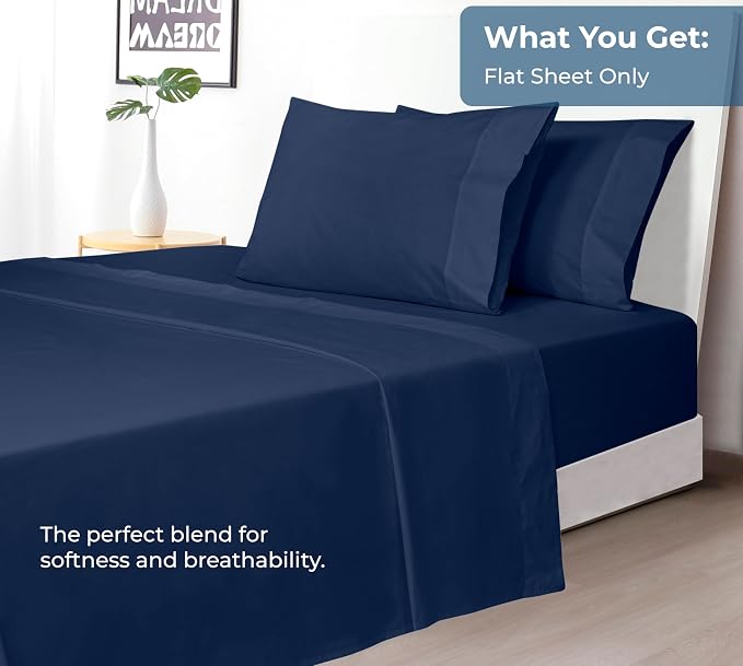 Royale Linens 100% Organic Cotton California King Flat Sheet Only - Image 5