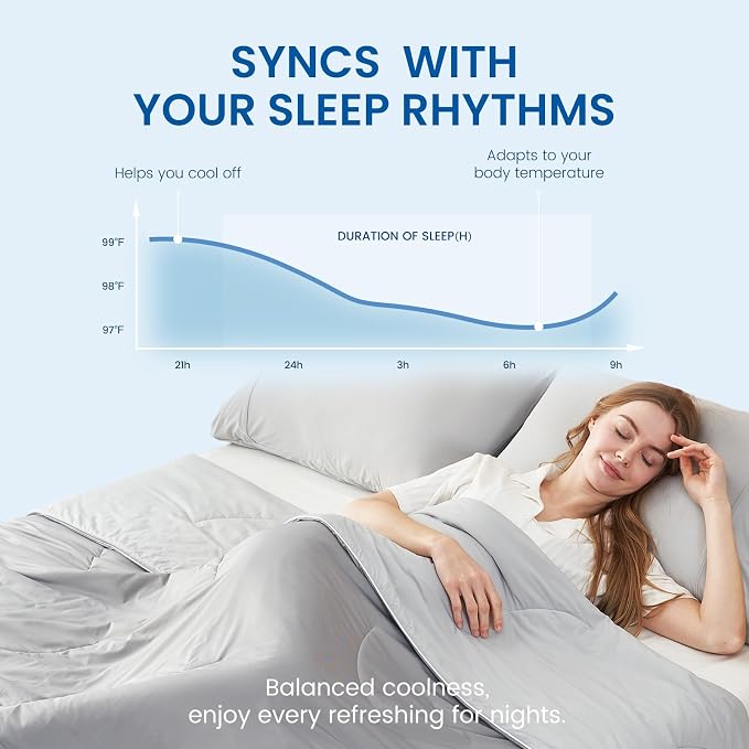 Cozy Bliss Cooling Comforter Queen Size, Reversible Lightweight Cooling Blankets - Image 2