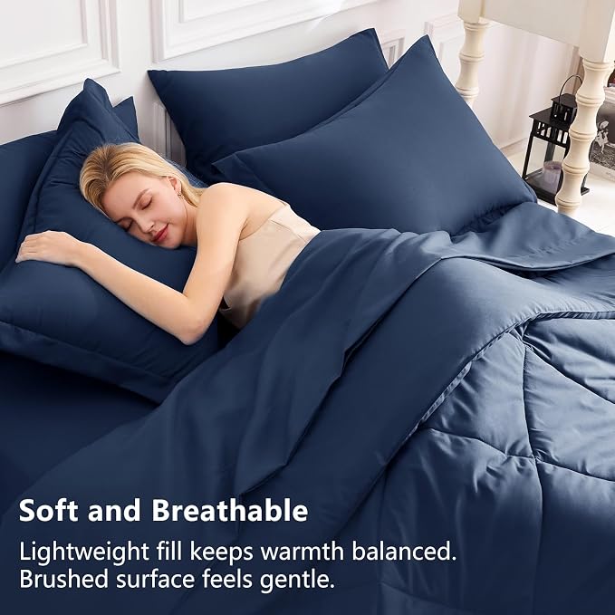 CozyLux Full Size Comforter Sets Navy Blue - Image 3