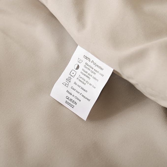 ROSGONIA Queen Comforter Set Light Khaki - Image 9