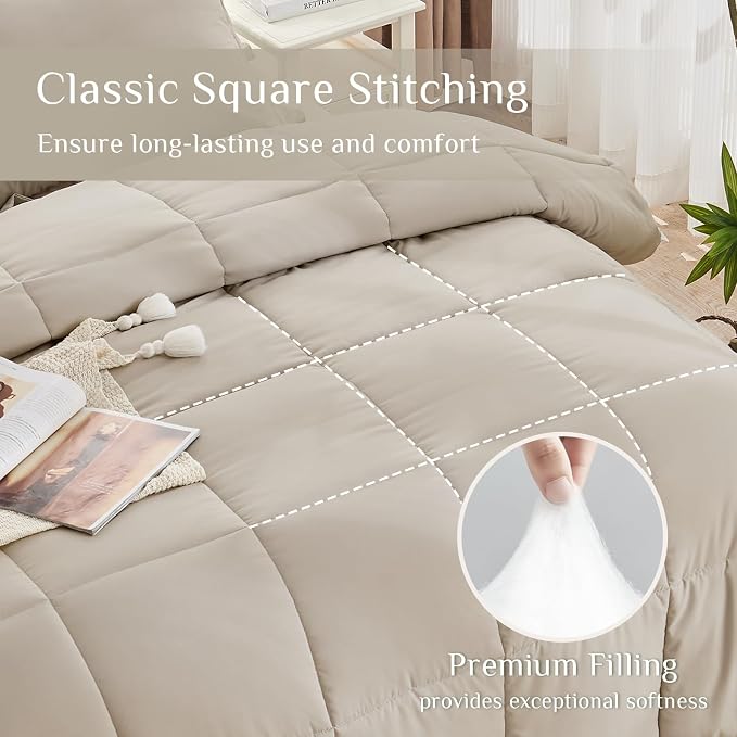 JOLLYVOGUE King Comforter Set, Ultra-Soft Bed in a Bag King Size 7 Pieces - Image 3