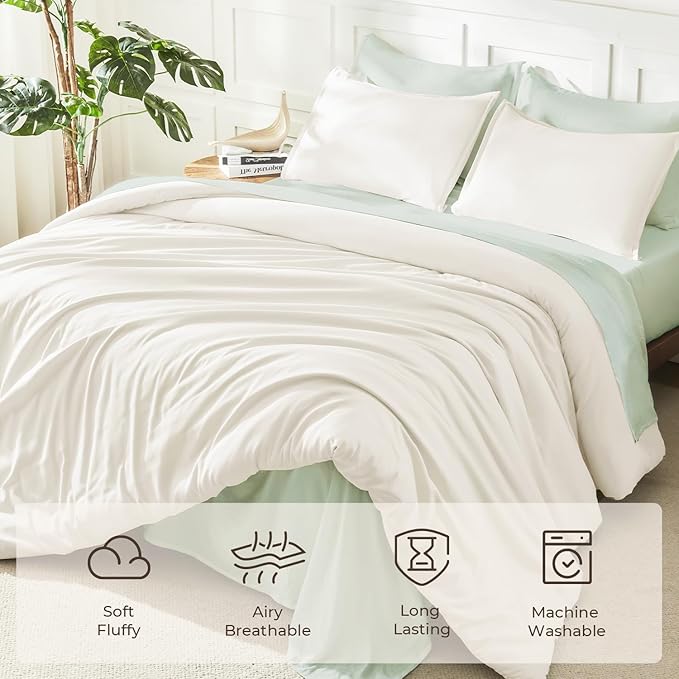 Litanika Twin XL Comforter Set Cream, 2 Pieces Extra Long Dorm Bedding Sets - Image 3