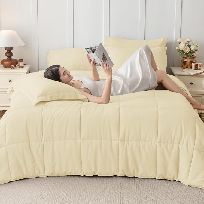 JOLLYVOGUE Twin Comforter Set, Ultra-Soft Bed in a Bag Twin Size 5 Pieces - Image 7