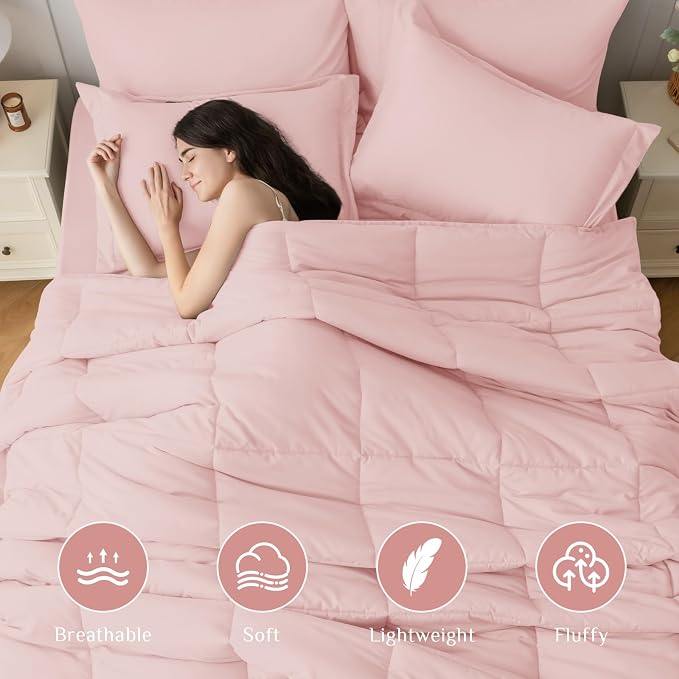 JOLLYVOGUE Twin Comforter Set, Ultra-Soft Bed in a Bag Twin Size 5 Pieces - Image 2