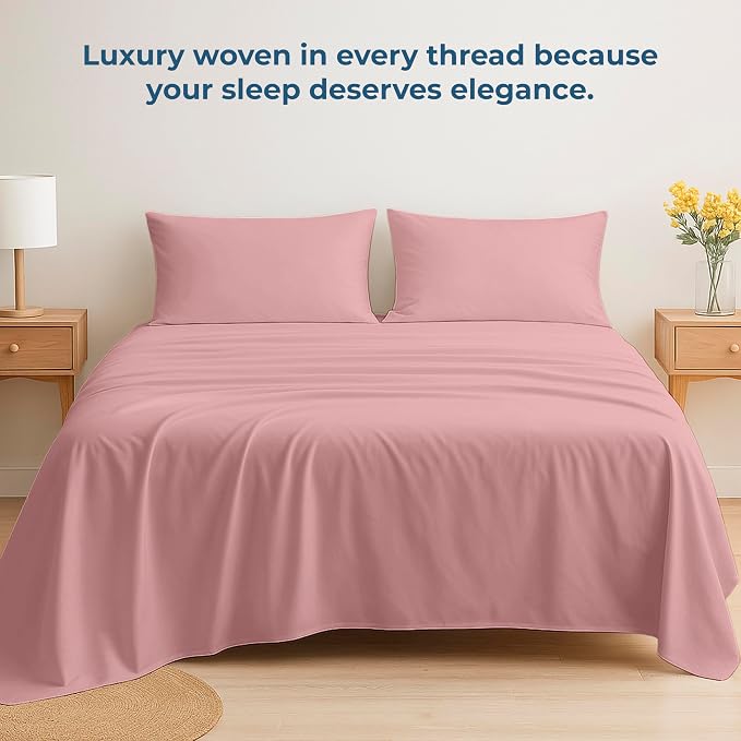 Royale Linens 100% Organic Cotton Queen Flat Sheet Only - Image 6