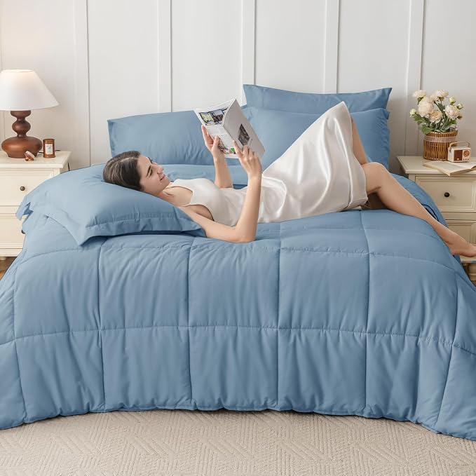 JOLLYVOGUE Full Comforter Set, Ultra-Soft Bed in a Bag Full Size 7 Pieces - Image 7