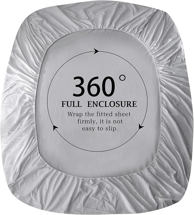FreshCulture Pure Cotton Fitted Sheets Twin Size, 300 Thread Count Percale - Image 4