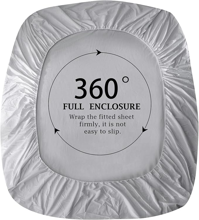 FreshCulture Pure Cotton Fitted Sheets Twin XL Size, 300 Thread Count Percale - Image 4