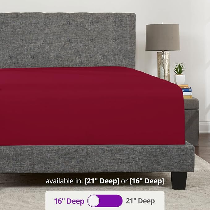 Full Fitted Sheet – Deep Pocket Full Size Fitted Sheets Only Real 16” Fitted - Image 3