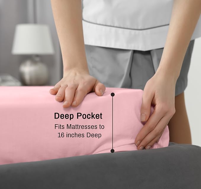 RUVANTI 100% Cotton Sheets – Queen Size Percale Bedding, Cooling & Breathable - Image 6