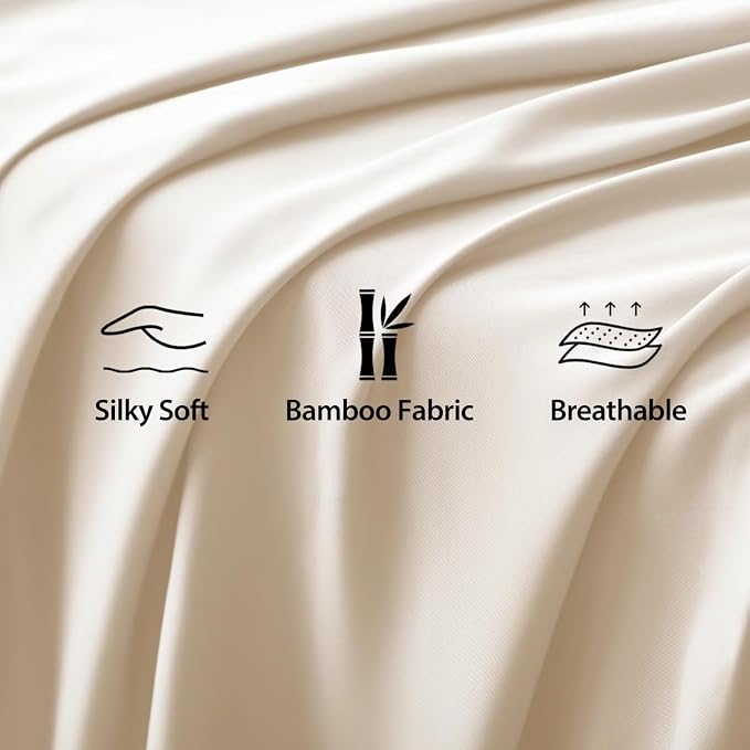 Bamboo Viscose Flat Sheets Only, 400 Thread Count Sateen Weave TwinXL Size Flat - Image 3