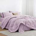 Love's cabin King Size Comforter Set Light Purple, 7 Pieces King Bed in a Bag by Lovescabin