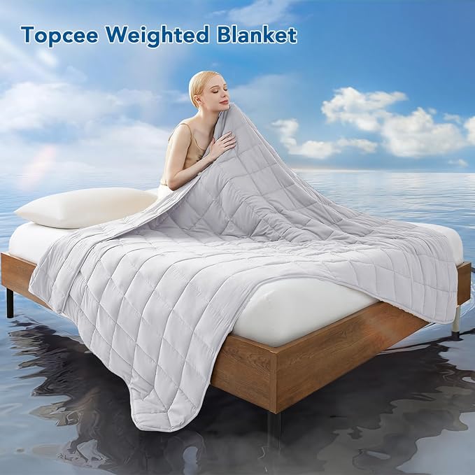 Topcee Weighted Blanket for Adults, Minky Dots Heavy Blanket for Woman - Image 2