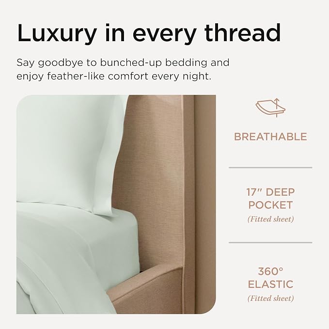 Threadmill Sheets for Twin XL Mattress | 800 Thread Count Twin XL Bed Sheets Set - Image 5