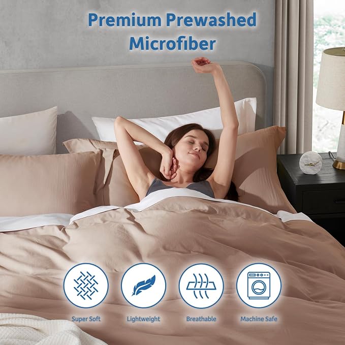 Nestl Khaki California King Duvet Cover Sets - Image 6