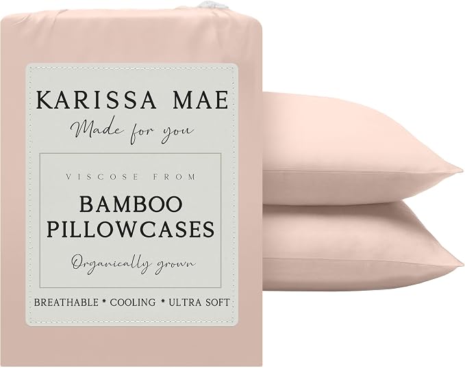 Karissa Mae Cooling Bamboo Viscose King Size Pillowcase Set | 100% FSC by KARISSAMAE