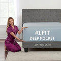 King Fitted Sheet Deep Pocket – Extra Deep Pocket Fitted Sheet King Size 17” by DeaLuxeBedding
