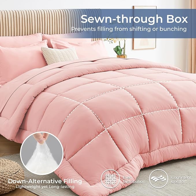 Sasttie King Size Comforter Set, 7 Pieces Bed in a Bag King, Complete Bedding - Image 3